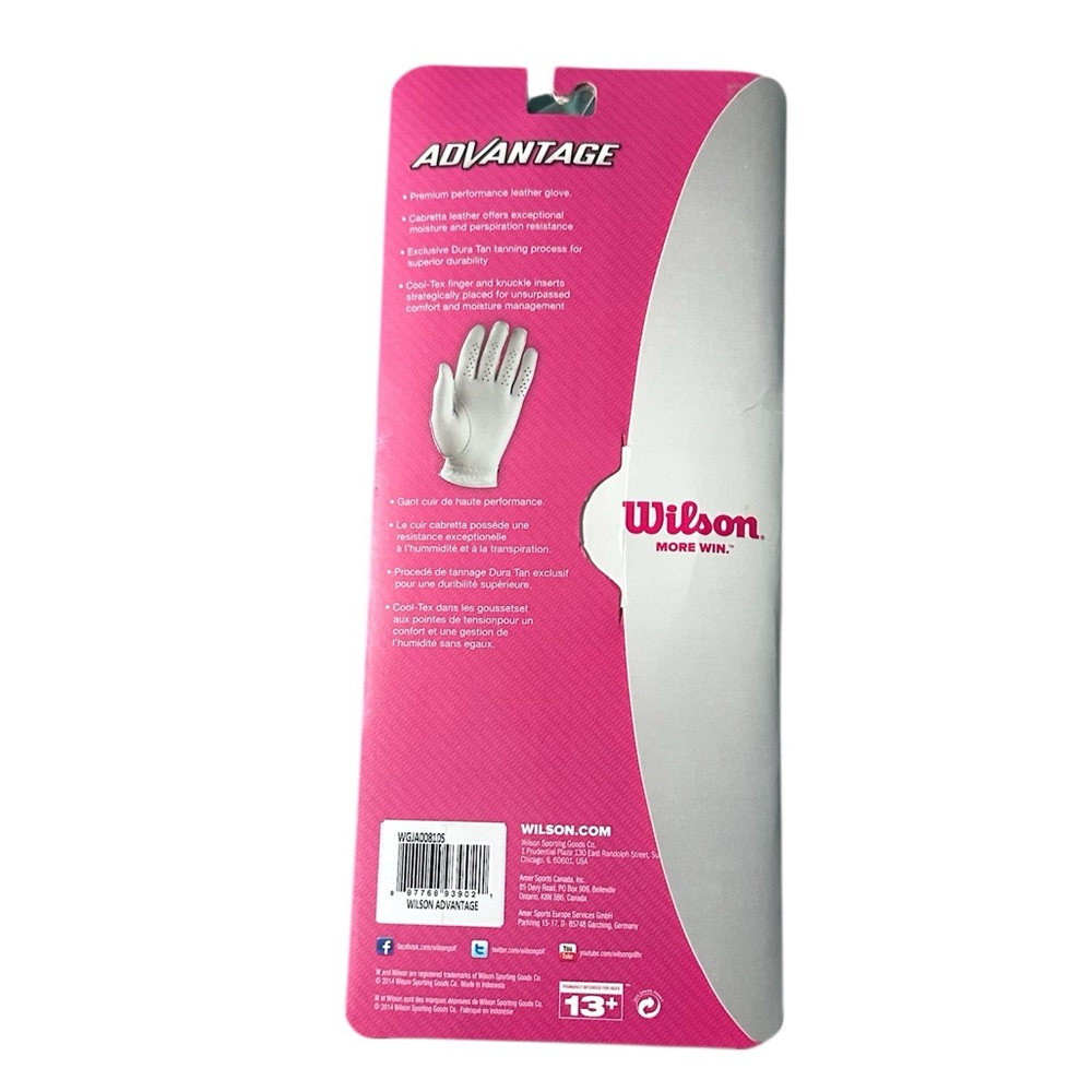 Wilson Women's Advantage Leather White Golf Glove Ladies Left Hand Size Small - Picture 2 of 5
